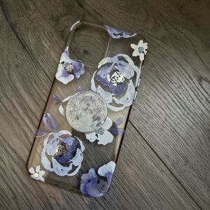 Floral Phone Case with Purple Accents